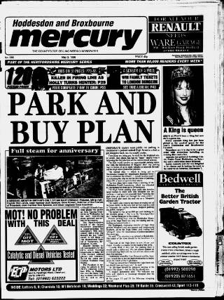 cover page of Hoddesdon and Broxbourne Mercury published on May 3, 1996