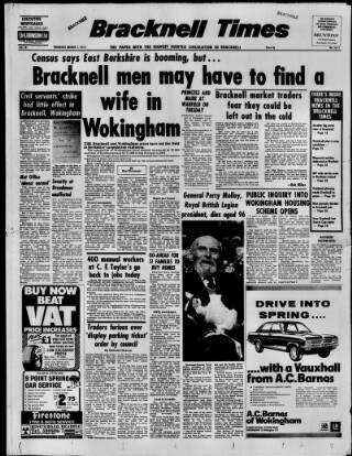 cover page of Bracknell Times published on March 1, 1973