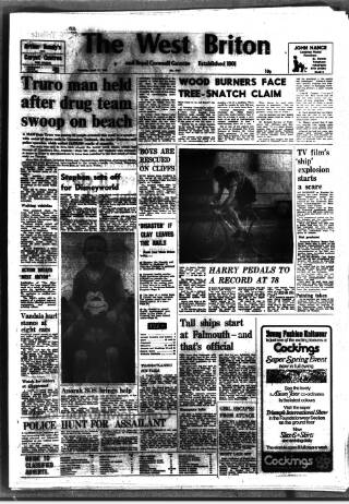 cover page of West Briton and Cornwall Advertiser published on April 17, 1980