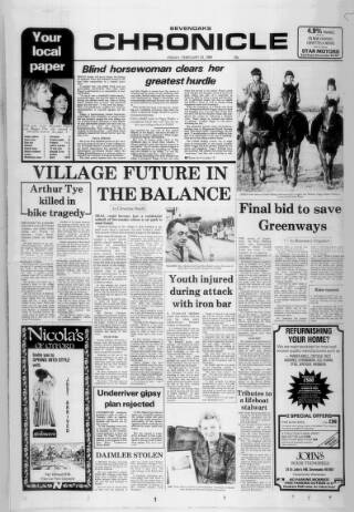 cover page of Sevenoaks Chronicle and Kentish Advertiser published on February 24, 1984