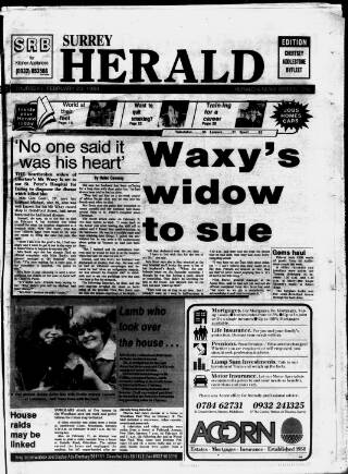 cover page of Surrey Herald published on February 23, 1989