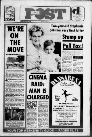 cover page of Ayrshire Post published on August 11, 1989