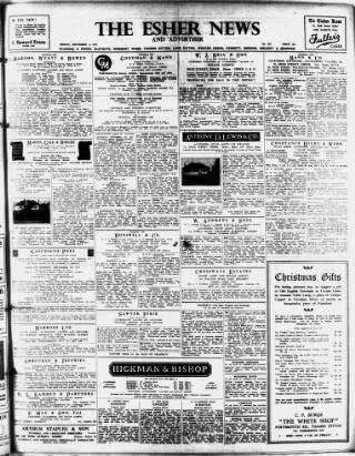 cover page of Esher News and Mail published on December 4, 1953