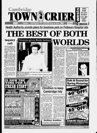cover page of Cambridge Town Crier published on May 5, 1990