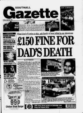cover page of Southall Gazette published on April 25, 1997