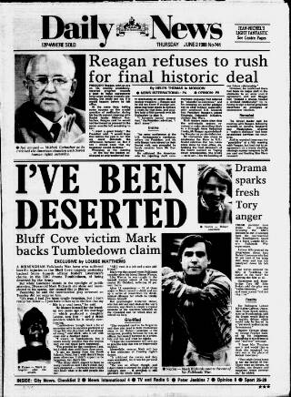 cover page of Birmingham News published on June 2, 1988