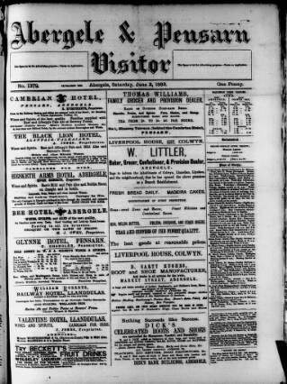 cover page of Abergele & Pensarn Visitor published on June 2, 1883