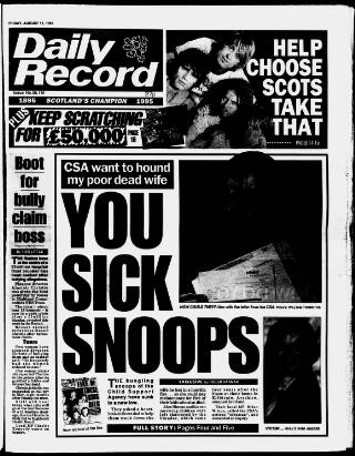 cover page of Daily Record published on August 11, 1995