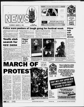 cover page of Gloucester News published on March 5, 1992