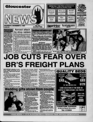 cover page of Gloucester News published on December 2, 1993