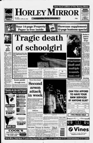 cover page of Horley & Gatwick Mirror published on April 20, 1995