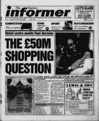 cover page of Staines Informer published on April 26, 1996