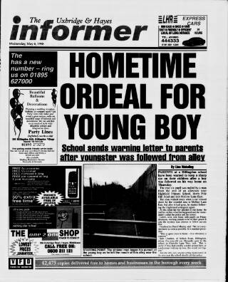 cover page of Uxbridge Informer published on May 6, 1998