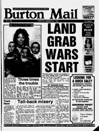 cover page of Burton Daily Mail published on March 28, 1989