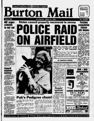 cover page of Burton Daily Mail published on April 23, 1992