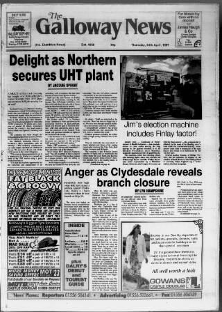 cover page of Galloway News and Kirkcudbrightshire Advertiser published on April 24, 1997