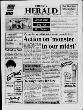 cover page of Crosby Herald published on May 1, 1986
