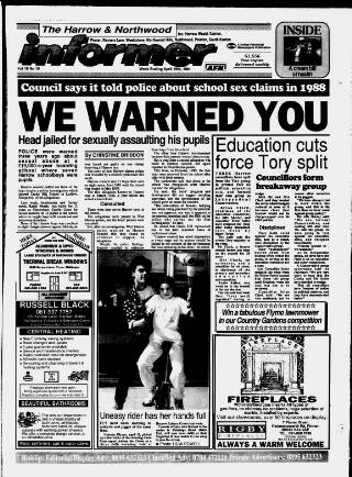 cover page of Harrow Informer published on April 19, 1991