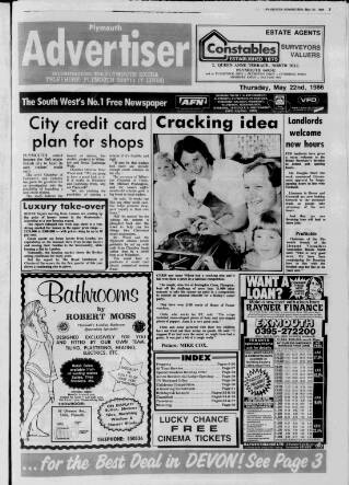 cover page of Plymouth Extra published on May 22, 1986
