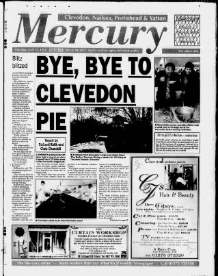 cover page of Clevedon Mercury published on April 16, 1998