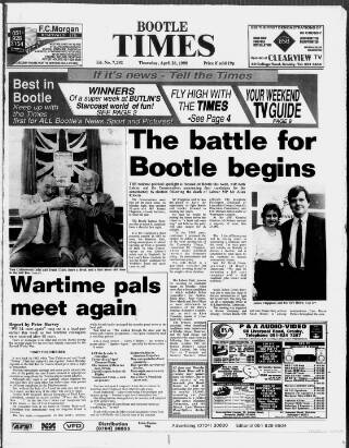 cover page of Bootle Times published on April 26, 1990