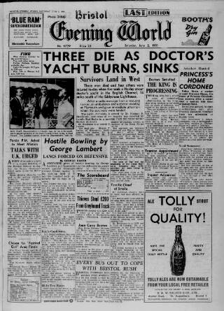 cover page of Bristol Evening World published on June 2, 1951