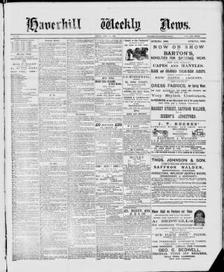 cover page of Haverhill Weekly News published on April 14, 1893