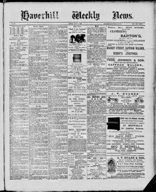 cover page of Haverhill Weekly News published on May 5, 1893