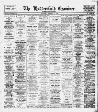 cover page of Huddersfield and Holmfirth Examiner published on December 3, 1932