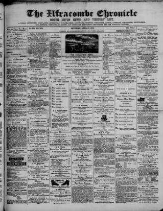 cover page of Ilfracombe Chronicle published on April 26, 1879