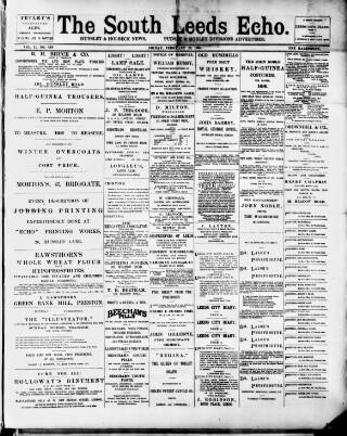cover page of South Leeds Echo published on February 23, 1894