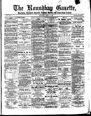 cover page of Skyrack Courier published on April 17, 1886