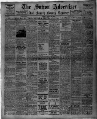 cover page of Sutton & Epsom Advertiser published on February 23, 1912