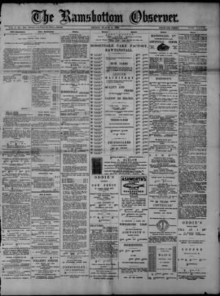 cover page of Ramsbottom Observer published on March 9, 1900