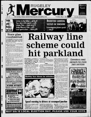 cover page of Rugeley Mercury published on May 6, 1999