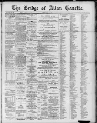 cover page of Bridge of Allan Gazette published on May 5, 1888