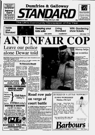 cover page of Dumfries and Galloway Standard published on April 24, 1998