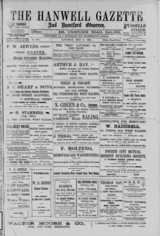 cover page of Hanwell Gazette and Brentford Observer published on May 6, 1905