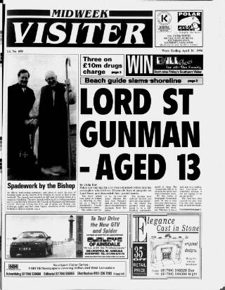 cover page of Midweek Visiter (Southport) published on April 26, 1996