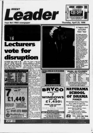 cover page of Brent Leader published on April 25, 1996