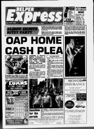 cover page of Belper Express published on May 3, 1990