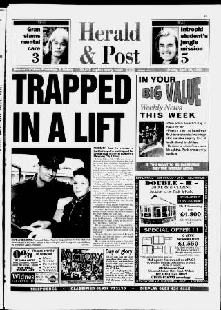 cover page of Runcorn & Widnes Herald & Post published on April 28, 1995