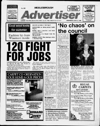 cover page of Middlesbrough Herald & Post published on May 3, 1989