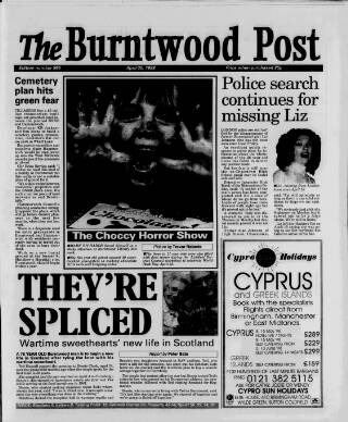 cover page of Burntwood Post published on April 30, 1998