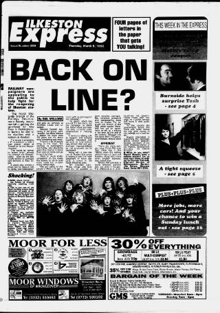 cover page of Ilkeston Express published on March 5, 1992