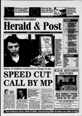 cover page of Wellingborough & Rushden Herald & Post published on June 2, 1994