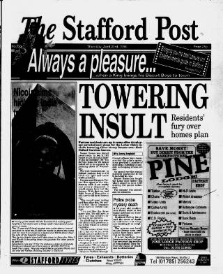 cover page of Stafford Post published on April 23, 1998