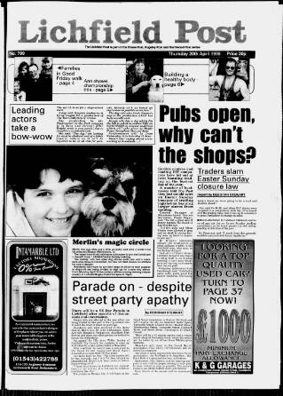 cover page of Lichfield Post published on April 20, 1995