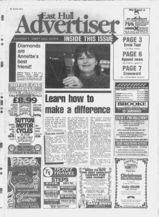 cover page of East Hull Advertiser published on December 1, 1999