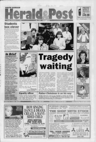 cover page of South Durham Herald & Post published on December 17, 1999